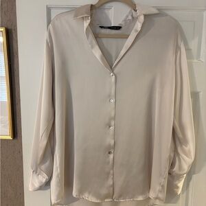 Zara Cream Button Down Shirt